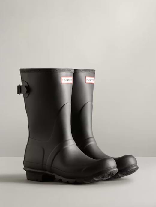 Hunter Women s Original Short Back Adjustable Boot Black