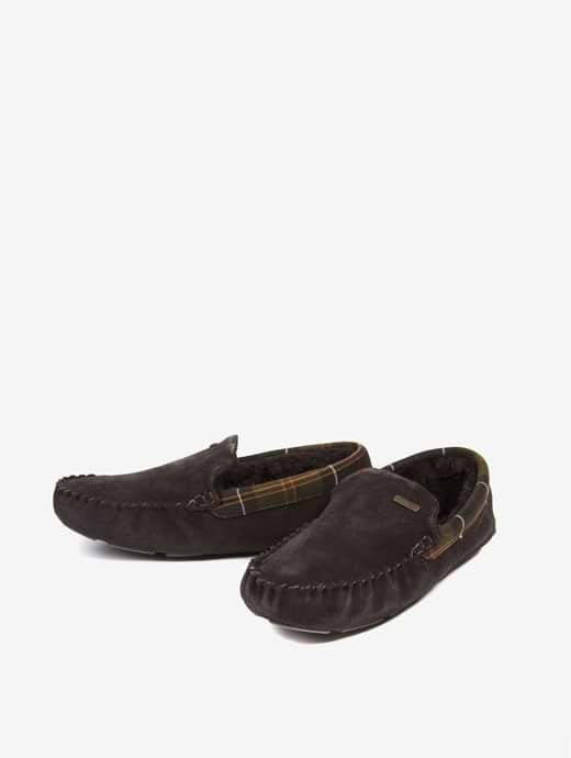 Barbour Monty Slippers Dark Grey Suede