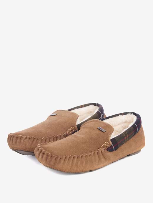 Barbour monty leather slippers sale