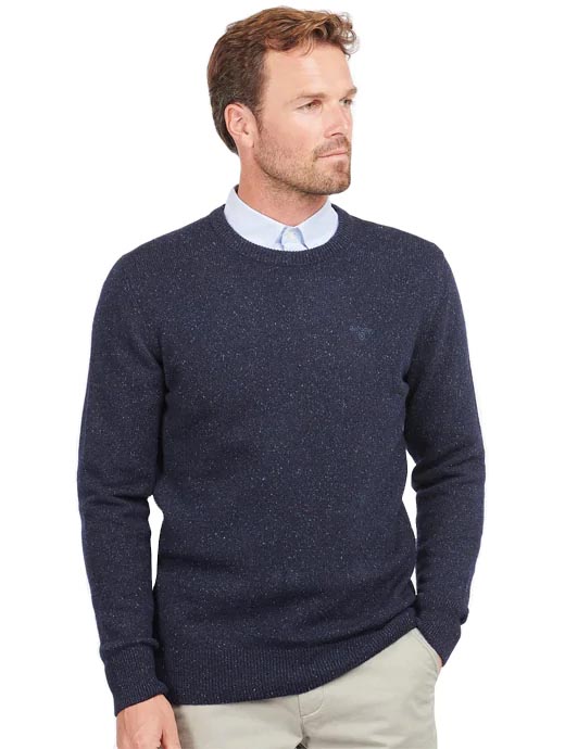 Barbour Tisbury Crew Neck Jumper Fog Griggs