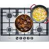 מוצרי חשמל - כיריים גז בוש 5 להבות Bosch PCQ7A5B90Y נירוסטה עם מבער טורבו