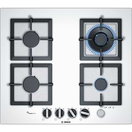 כיריים גז Bosch PPH6A2M20Y בוש זכוכית לבנה 4 להבות עם טורבו - 1872₪