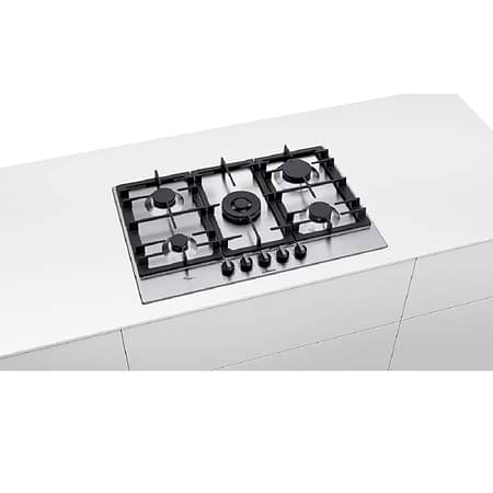 כיריים גז בוש 5 להבות Bosch PCQ7A5B90Y נירוסטה עם מבער טורבו