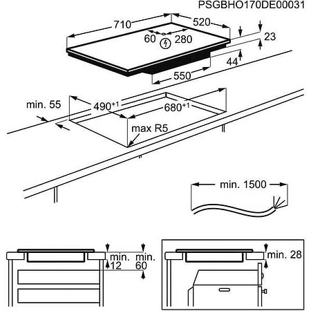 מוצרי חשמל - ‏כיריים אינדוקציה AEG IKE74471FB תוצרת גרמניה 70 ס”מ