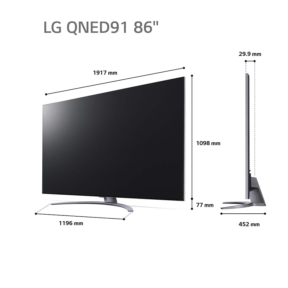 טלוויזיות LG בגדלים 83-86 אינץ - טלוויזיה LG 86QNED91VPA 4K 120Hz ‏86 ‏אינטש | שלוש שנות אחריות VIP