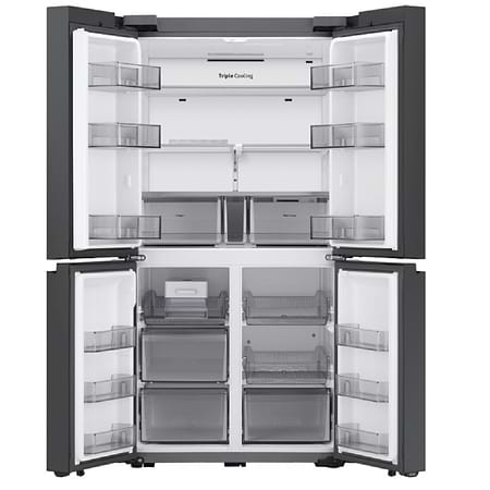 מקרר 854 ליטר Samsung RF90A9015WH BESPOKE סמסונג 4 דלתות מקפיא תחתון זכוכית לבנה - 15890₪