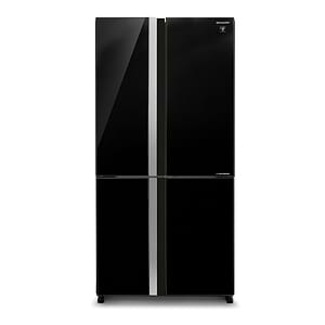 מקרר שאפר ‏605 ‏ליטר דגם Sharp SJ9160BK מקפיא תחתון 4 דלתות גימור שחור