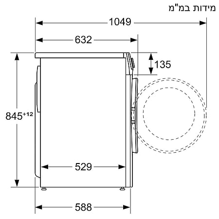 מבצעים - מכונת כביסה 10 ק”ג SIEMENS IQ500 WG54G201IL סימנס פתח קידמי