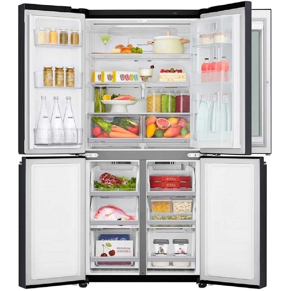 מקרר 530 ‏ליטר LG InstaView GR628BINS ‏4 דלתות מקפיא תחתון נירוסטה מושחרת - 9249₪