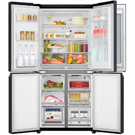 מקרר 530 ‏ליטר LG InstaView GR628BINS ‏4 דלתות מקפיא תחתון נירוסטה מושחרת - 9249₪