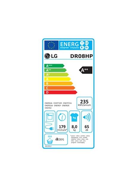 מייבש כביסה 8 ‏ק”ג LG DR08HP ‏פתח קידמי קונדנסור - 2990₪