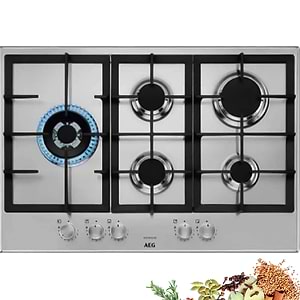כיריים גז 5 להבות AEG HGB75520SM נירוסטה 75 ס”מ