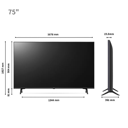 טלוויזיה 75 אינץ LG דגם 75UR78006LL חכמה Smart TV 4K יבואן רשמי ח.י אלקטרוניקה - 3449₪