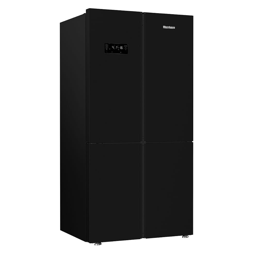 מוצרי חשמל - מקרר 572 ליטר Blomberg KQD1622GB בלומברג 4 דלתות מקפיא תחתון | זכוכית שחורה