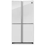 מקרר ‏525 ‏ליטר Sharp SJ8590WH שארפ 4 דלתות מקפיא תחתון זכוכית לבנה