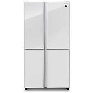 מקרר ‏525 ‏ליטר Sharp SJ8590WH שארפ 4 דלתות מקפיא תחתון זכוכית לבנה