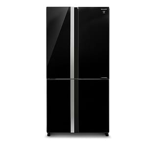 מקרר שארפ 611 ליטר Sharp SJ8841BK מקפיא תחתון 4 דלתות זכוכית שחורה