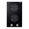 כיריים גז דומינו 2 להבות דלונגי Delonghi NSL230NCIL גימור שחור