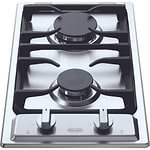 כיריים גז דומינו 2 להבות דלונגי Delonghi NDG20X גימור נירוסטה