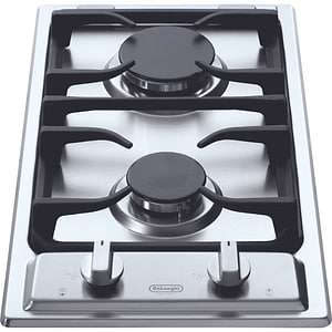 כיריים גז דומינו 2 להבות דלונגי Delonghi NDG20X גימור נירוסטה