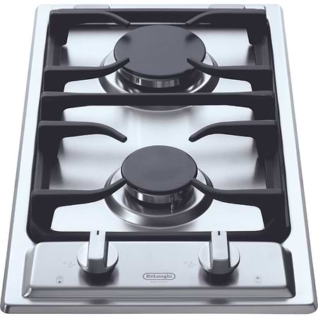 כיריים גז דומינו 2 להבות דלונגי Delonghi NDG20X גימור נירוסטה