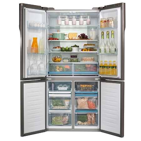 מקרר 632 ליטר 4 דלתות האייר HAIER HRF6200FB מקפיא תחתון בגימור שחור זכוכית - 5990₪