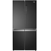 מקרר 640 ליטר 4 דלתות האייר HAIER HRF7100FB מקפיא תחתון בגימור זכוכית שחורה