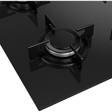 כיריים גז 4 להבות בקו Beko K6510IL גימור זכוכית שחורה - 1390₪