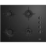 כיריים גז 4 להבות בקו Beko K6510IL גימור זכוכית שחורה