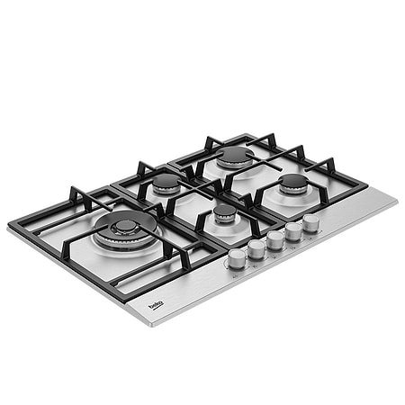 מק״ט מוצר  - כיריים גז 5 להבות 75 ס”מ בקו Beko HIAL752205SX גימור נירוסטה