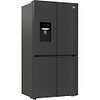 מק״ט מוצר  - מקרר 4 דלתות מקפיא תחתון בקו Beko GN1518XBRP גימור נירוסטה מושחרת