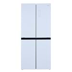 מקרר 4 דלתות מקפיא תחתון האייר Haier HRF-4494FWR גימור זכוכית לבנה