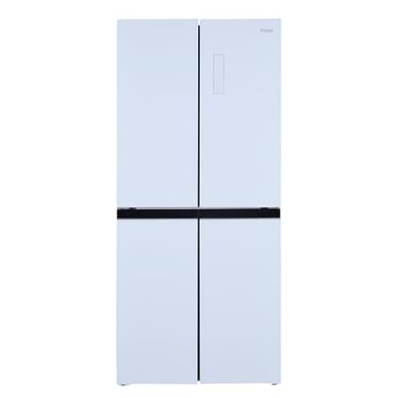 מקרר 4 דלתות מקפיא תחתון האייר Haier HRF-4494FWR גימור זכוכית לבנה