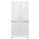 מקרר 4 דלתות מקפיא תחתון האייר Haier HRF-5800FW גימור זכוכית לבנה
