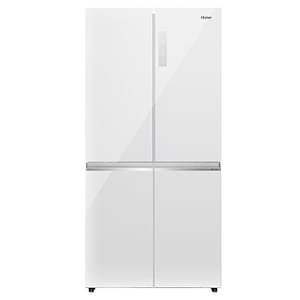 מקרר 4 דלתות מקפיא תחתון האייר Haier HRF-5800FW גימור זכוכית לבנה