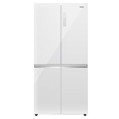 מקרר 4 דלתות מקפיא תחתון האייר Haier HRF-5800FW גימור זכוכית לבנה