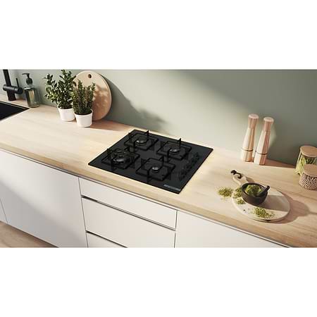 כיריים - כיריים גז בוש 4 להבות Bosch POH6B6K30Y גימור זכוכית שחורה