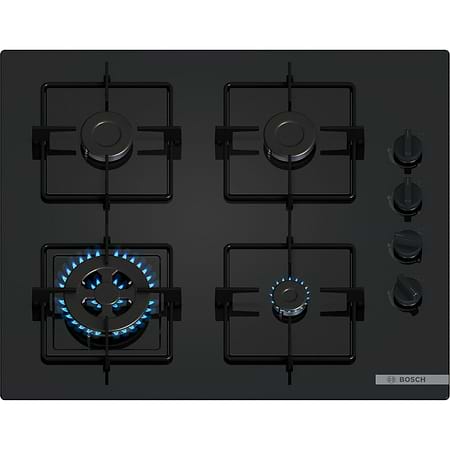 כיריים גז בוש 4 להבות Bosch POH6B6K30Y גימור זכוכית שחורה
