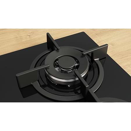 מק״ט מוצר  - כיריים גז בוש 4 להבות Bosch PPH6A6I10Y גימור זכוכית שחורה