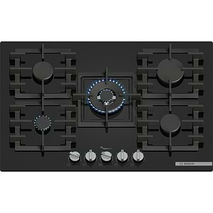 כיריים גז בוש 5 להבות 75 ס”מ Bosch PPQ7A6I40Y גימור זכוכית שחורה