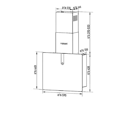 קולט אדים 60 ס”מ פוג’יקום Fujicom FJ-CHT13W גימור זכוכית לבנה - 979₪