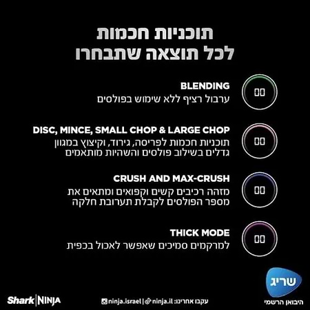 מוצרי חשמל לבית - בלנדר עוצמתי ושייקר NINJA Detect דגם TB303