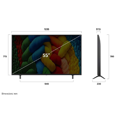 טלוויזיות LG בגודל 55 אינץ - טלוויזיה חכמה 55″ LG 4K NanoCell 55NANO80A6A