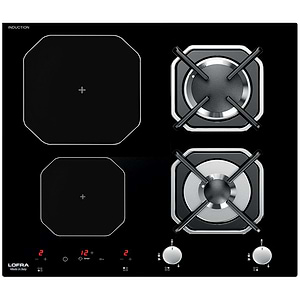 כיריים גז משולבות אינדוקציה לופרה Lofra HGN622I גימור זכוכית שחורה