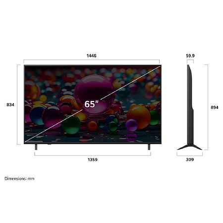טלוויזיות LG בגודל 65 אינץ - טלוויזיה חכמה 65″ LG 4K UHD 65UA80006LC