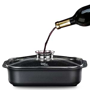 רוסטר עם מכסה ארומטי Food Appeal Black Marble שחור