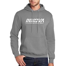 Disc Golf Hoodie - Pullover - Innova Burst Logo. Grey color. 