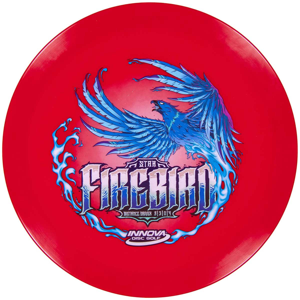 Full Color Discs - InnVision Firebird - Overstable Driver. Red color. 