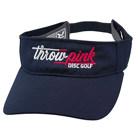Disc Golf Visor - Throw Pink . Navy. Top view. 