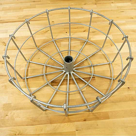 Permanent Disc Golf Basket Parts - Innova DISCatcher Pro 28 Basket. Galvanized steel construction. Top view.